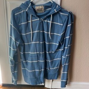 Old Navy Woman’s Zip-Up Sweater in Blue and White